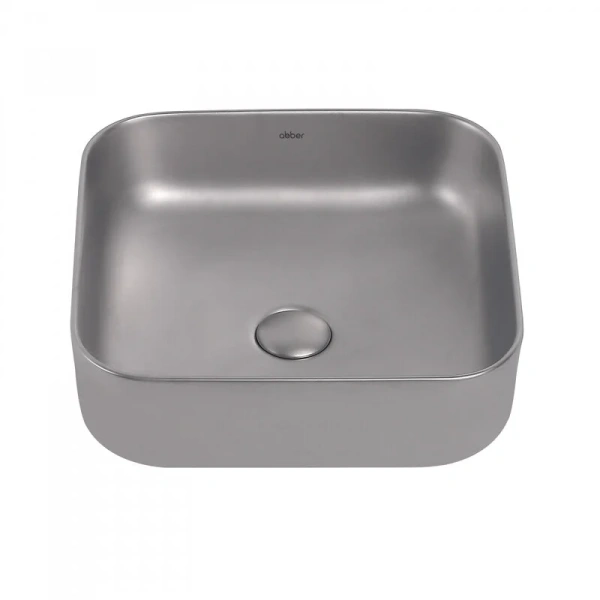 Раковина Abber Rechteck 38,5 см серебро матовое AC2211MS (детальная фотография), накладные (на столешницу), пристенные