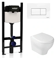 Унитаз с инсталляцией Valsir Eden с белой глянцевой клавишей