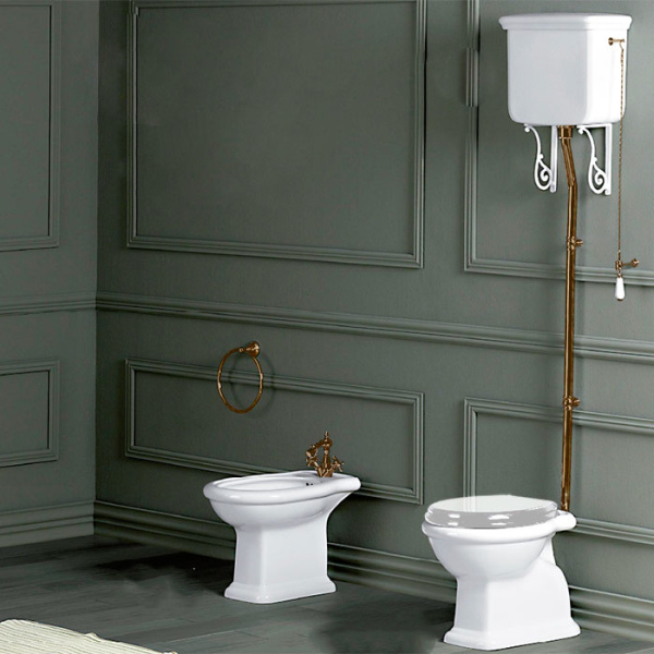 Унитаз напольный Simas Lante вертикальный слив, белый LA01 BI (детальная фотография), с вертикальным выпуском в пол