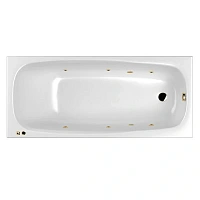 Ванна гидромассажная Whitecross Layla Slim Soft, 170 х 75 см, белая/золото, 0122.170075.100.SOFT.GL