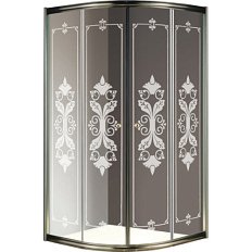 Душевой уголок Cezares Giubileo 80х80 см стекло прозрачное с узором профиль бронза