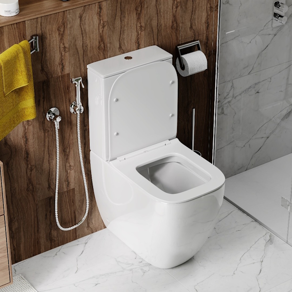 Унитаз компакт Ceruttispa Chika безободковый CT8708 (детальная фотография), с бачком