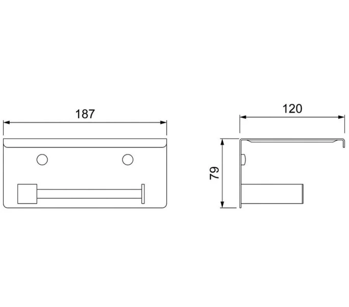 Бумагодержатель Timo Selene черный 14044/03 (детальная фотография), современные, hi-tech