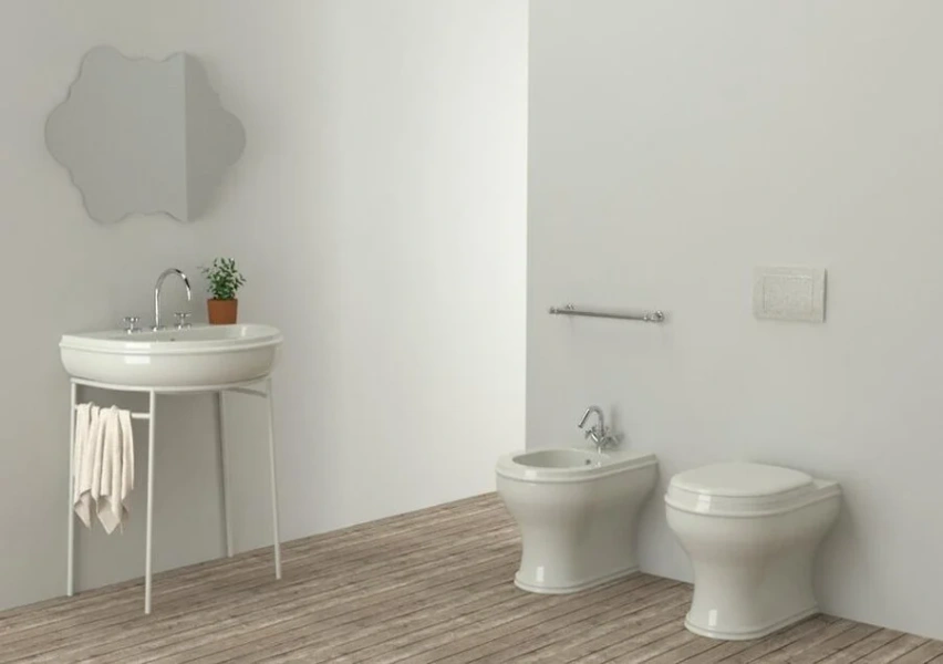 Унитаз напольный Azzurra Charme CHA100/P bi (детальная фотография), классические, ретро