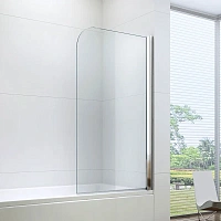 Шторка для ванны BERGES River 80х140 см профиль хром сильвер