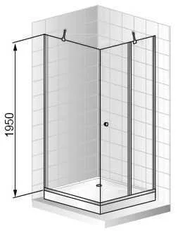 Душевой уголок Cezares Elena 100x100 см стекло прозрачное ELENA-W-A-12-100-C-Cr (детальная фотография), стеклянные, угловые, без поддона