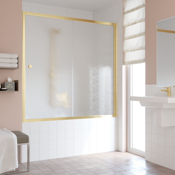 Душевая шторка на ванную стекло шиншилла Vegas-glass ZV 170 02 (детальная фотография), раздвижные