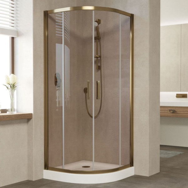 Душевой уголок стекло бронза Vegas-glass ZS 90 05 (детальная фотография), четверть круга