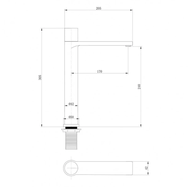 Смеситель для раковины Abber Rund золото матовое AF8711G (детальная фотография), для раковины