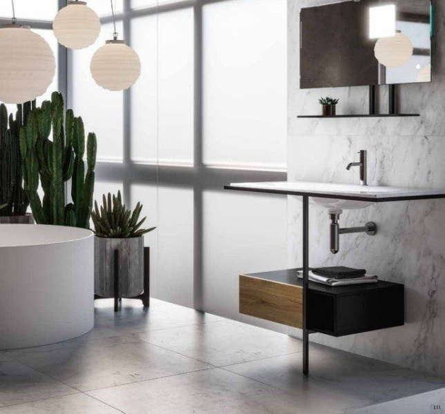 Раковина Kerasan Shape 122 см белый матовый 548030*1 (детальная фотография), встраиваемые (в столешницу)