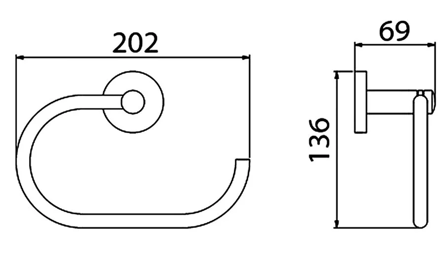 Полотенцедержатель Timo Saona черный 13050/03 (детальная фотография), современные, hi-tech