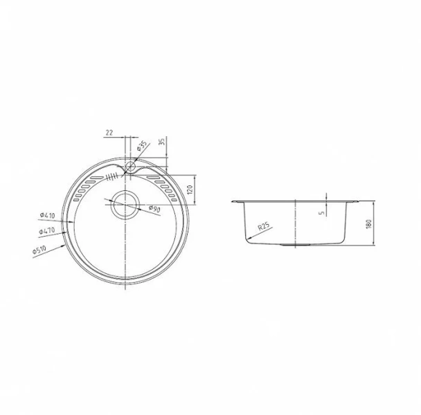 Мойка для кухни IDDIS Suno 51 см шелк SUN51S0i77 (детальная фотография), врезные
