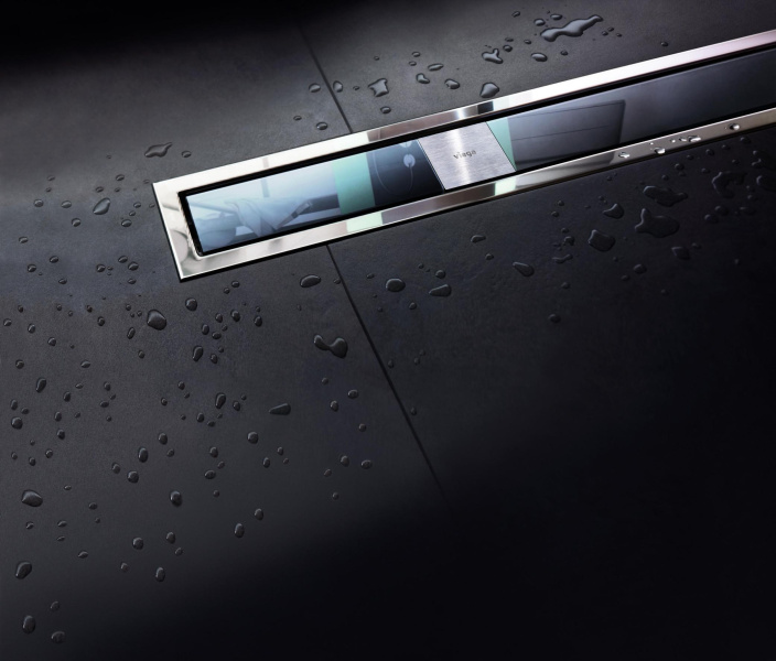 Душевой лоток Viega Advantix Visign 80 см хром матовый 618018 (детальная фотография), душевой лоток