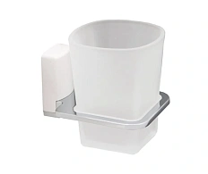 Стакан для ванной WasserKRAFT Leine хром/белый