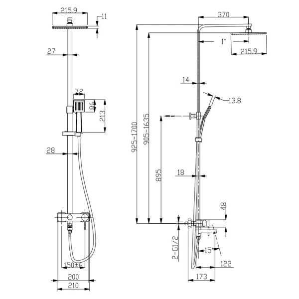 Душевая стойка Lemark Tropic хром LM7004C (детальная фотография), современные, hi-tech