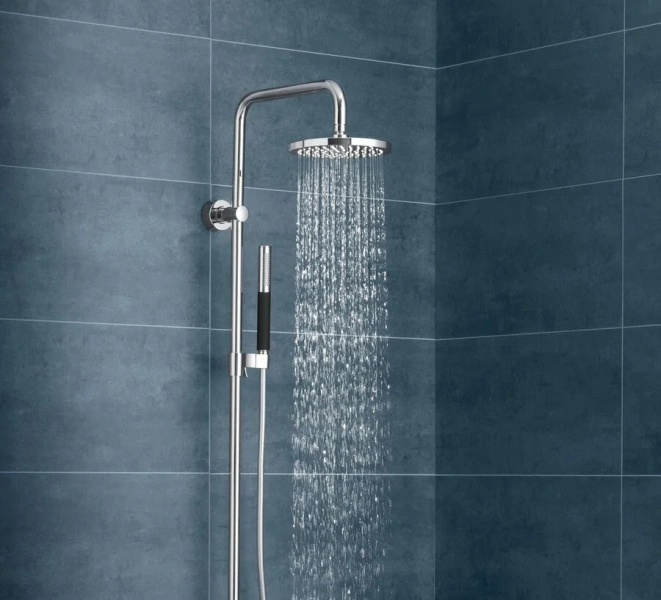 Душевая стойка Jacob Delafon Toobi термостатическая E8993-CP (детальная фотография), с тропическим душем