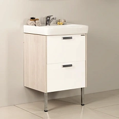 Тумба под раковину напольная Акватон Йорк 55 см белый/ясень фабрик