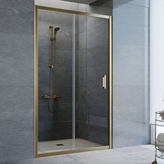 Душевая дверь профиль бронза стекло прозрачное Vegas-glass