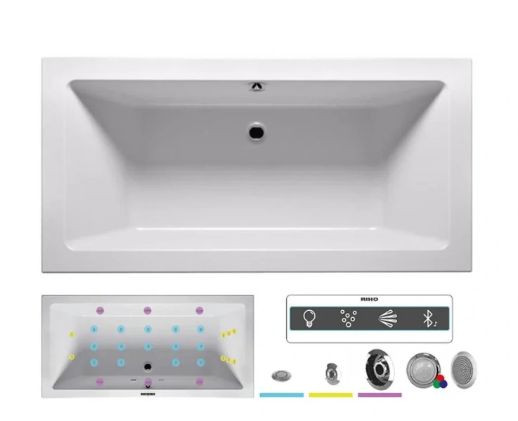 Ванна гидромассажная Riho Lusso 190 x 80 см, JOY2 BA5900500000000_JOY2 (детальная фотография)