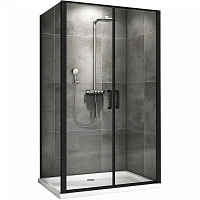 Душевой уголок Abber Sonnenstrand 100х85 см профиль черный, стекло прозрачное