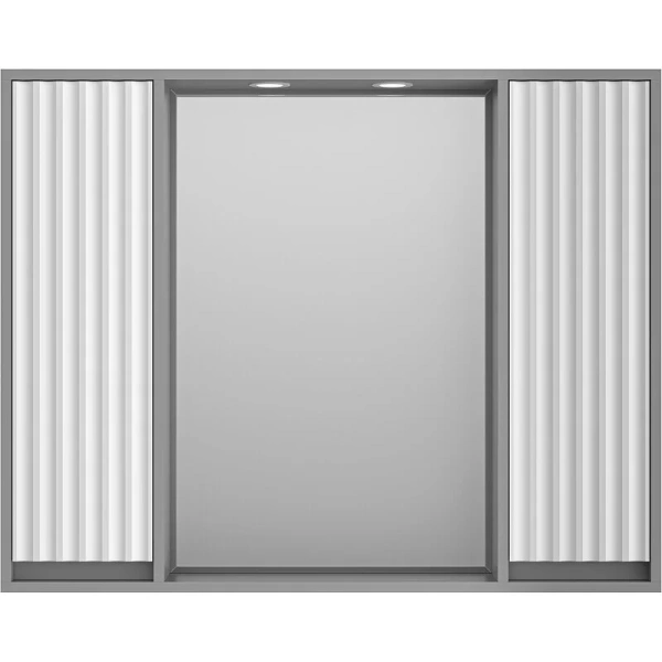 Зеркальный шкаф с подсветкой Brevita Balaton 100 см белый, серый BAL-04100-01-01 (детальная фотография), нет в наличии