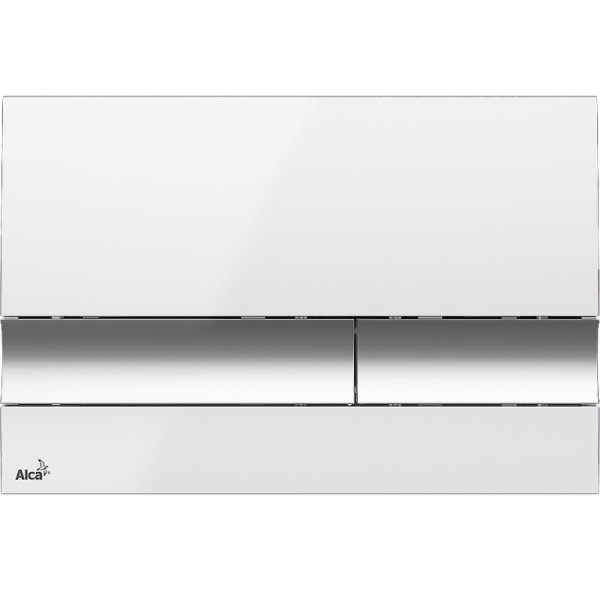 Клавиша смыва Alcaplast белая/кнопки хром глянцевый M1720-1 (детальная фотография)