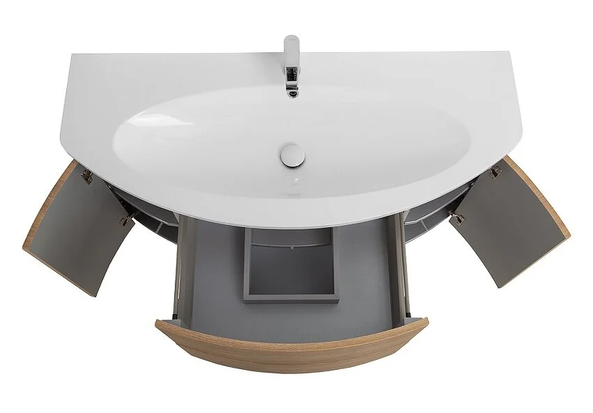 Тумба под раковину подвесная Cezares Eden 121 см Rovere Tabacco 54842 (детальная фотография), светло-коричневая