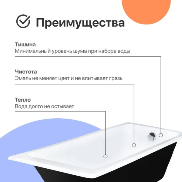 Чугунная ванна Diwo Суздаль прямоугольная 170x70 см, с ножками, цвет белый, DS0009/D0017 (детальная фотография), приставные, встраиваемые