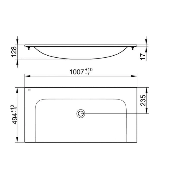 Раковина мебельная Keuco Plan 100 см белая 32970311000 (детальная фотография), по запросу