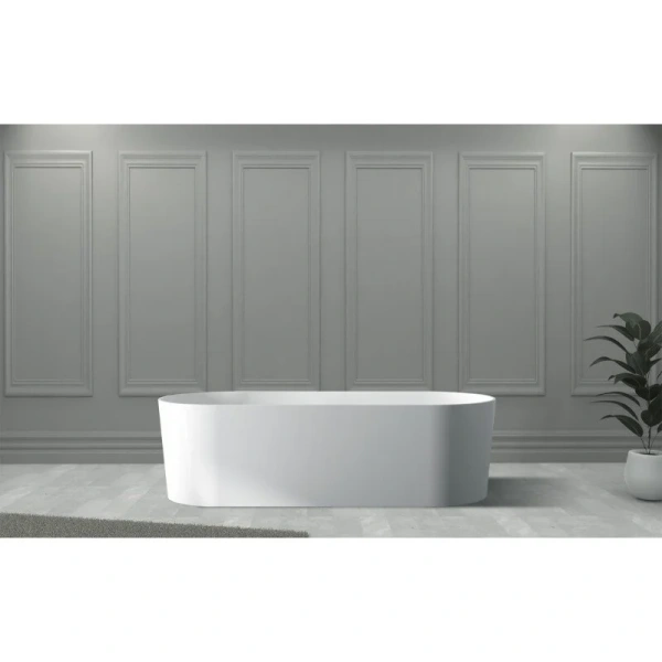 Ванна из искусственного камня Abber Stein 180x75 см белая матовая AS9614 (детальная фотография), искусственный камень