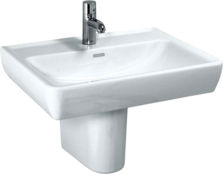 Раковина Laufen Pro 65 см с 1 отверстием для смесителя 8.1895.3.000.104.1 (детальная фотография), подвесные, на полупьедестал, на пьедестал, пристенные
