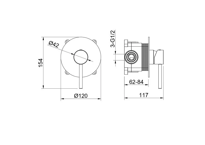Смеситель для душа Акватек Европа золото шлифованное AQ1366BG (детальная фотография), для душа