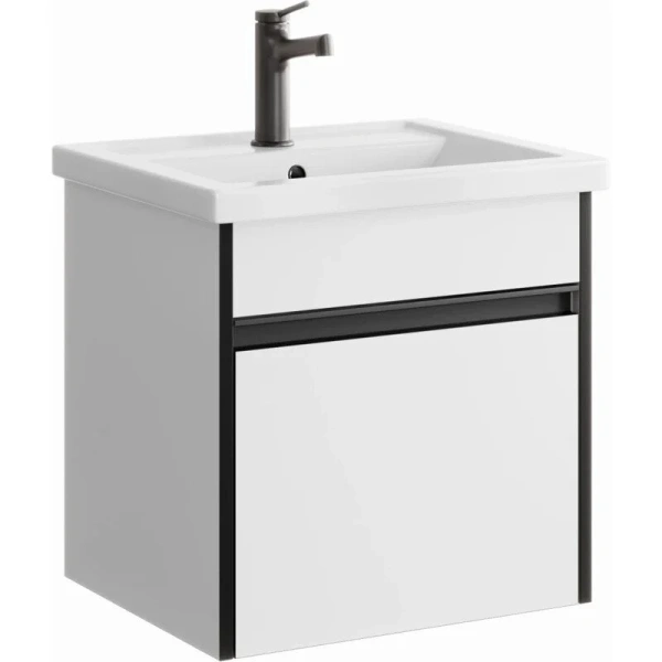 Тумба под раковину подвесная Aqwella Urban 50 см белая URB0105W (детальная фотография)