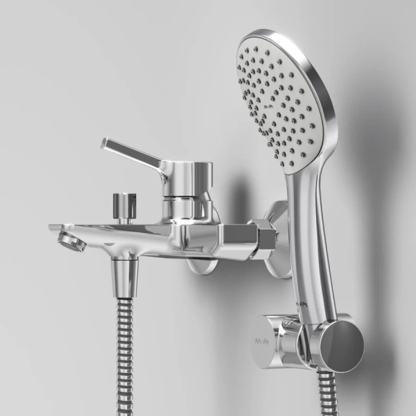 Смеситель для ванны AM.PM X-Joy S с душем, хром F85B15000 (детальная фотография), однорычажные, двухрычажные