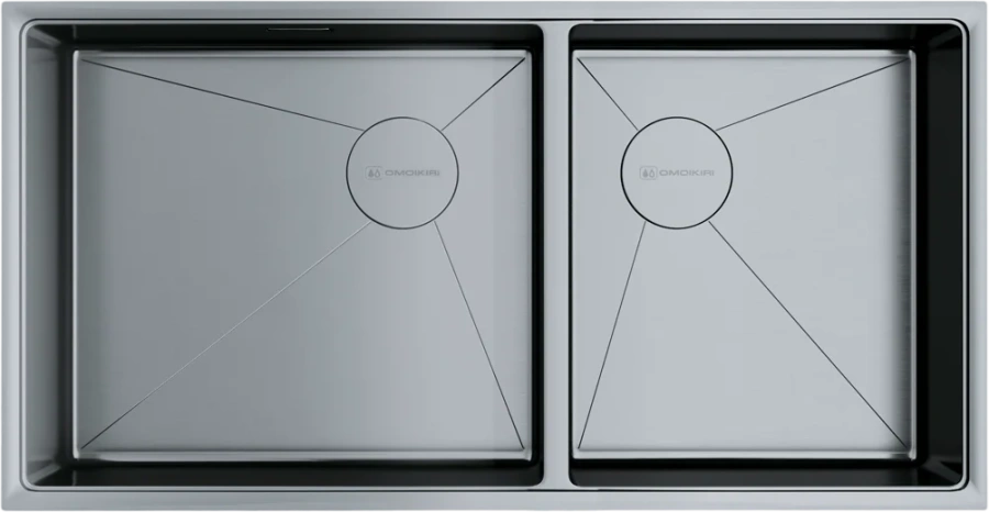 Мойка для кухни Omoikiri Taki 85-2-LB-U/IF 499703 85 см врезная (детальная фотография)