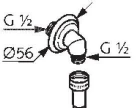 Шланговое подключение Kludi 1926 12101 угловое (детальная фотография), по запросу, нет в наличии