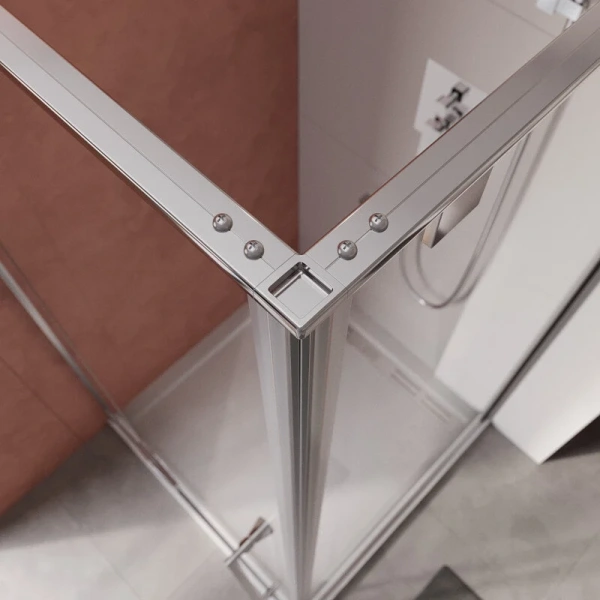 Душевой уголок Cezares Liner 90x90 см профиль хром левый LINER-A-1-90-C-Cr-L (детальная фотография), распашные