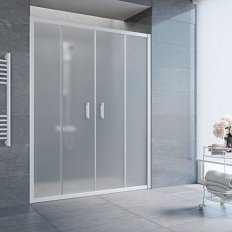 Душевая дверь профиль белый стекло сатин Vegas-glass