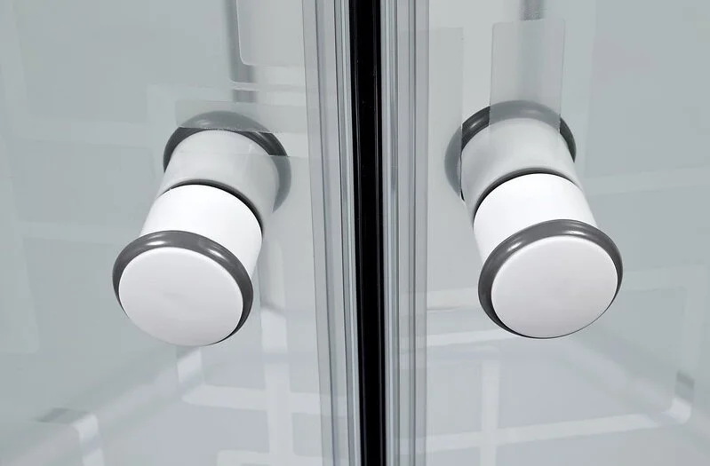 Душевая кабина Deto EM 120x80 см с зеркалом EM4512LGM+EL (детальная фотография), стеклянные, матовые, узорчатые