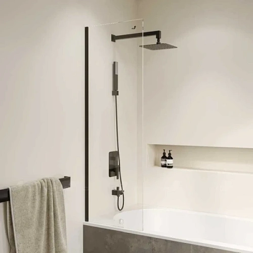 Шторка для ванны RGW Screens SC-056-8B 40x150 см профиль чёрный - фото 2