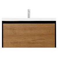 Тумба под раковину подвесная Velvex Klaufs 88 см черная/шатане