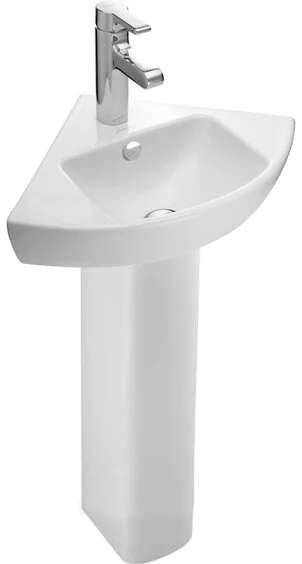 Раковина Jacob Delafon Odeon Up 48 см угловая E4733-00 (детальная фотография), подвесные, на полупьедестал, на пьедестал, угловые