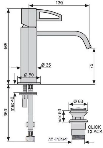 Смеситель для раковины Emmevi Minu CR83003LA 83003LACR (детальная фотография), для раковины