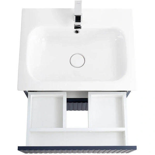 Тумба с раковиной подвесная Cezares DUET-600-2C-SO 60 см с двумя ящиками (детальная фотография), окрашенные