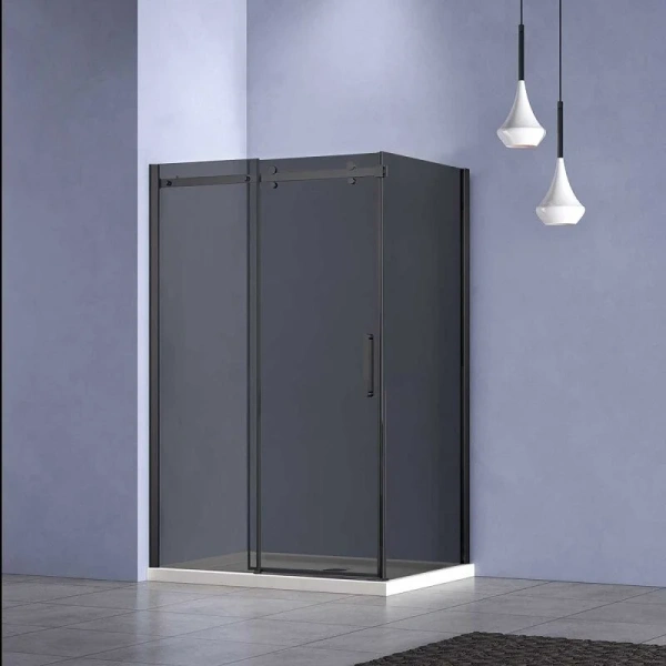 Душевой уголок Vincea Como-N 150х80 см профиль черный стекло тонированное VSR-4CN8015CGB (детальная фотография)