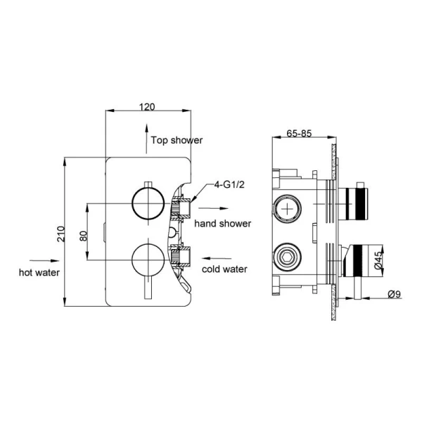 Смеситель для душа Boheme Cell золото 135-2-G (детальная фотография), для душа