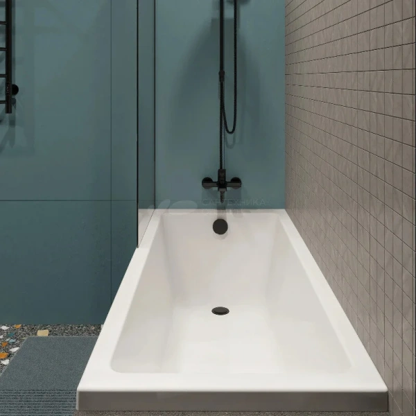 Ванна акриловая Diwo Казань 169 x 69 см, с каркасом, цвет белый, Щ0000055165/Щ0000048581 (детальная фотография), приставные, встраиваемые