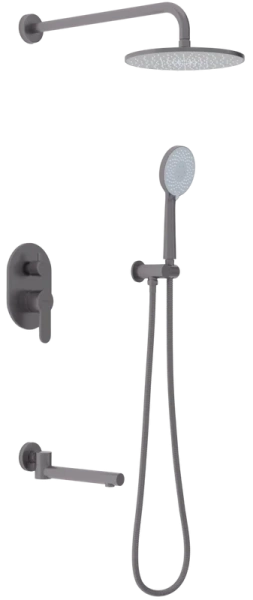 Душевой комплект Berges Nardis 3R оружейная сталь 071009 (детальная фотография)