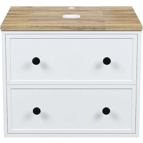 Тумба под раковину подвесная IDDIS Torr 60 см белая/дуб верона - фото 1