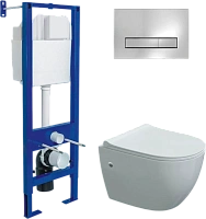 Унитаз с инсталляцией BERGES Okus клавиша хром глянец